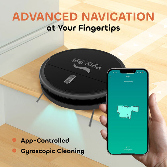 L1, 2-in-1 Automatic Robot Vacuum and Mop Cleaner, 3000 Pa Suction, 2600 mAh Self Charging Battery, Up to 130 Mins of Battery Life, Smart Navigation, App, Alexa & Google Enabled, Black