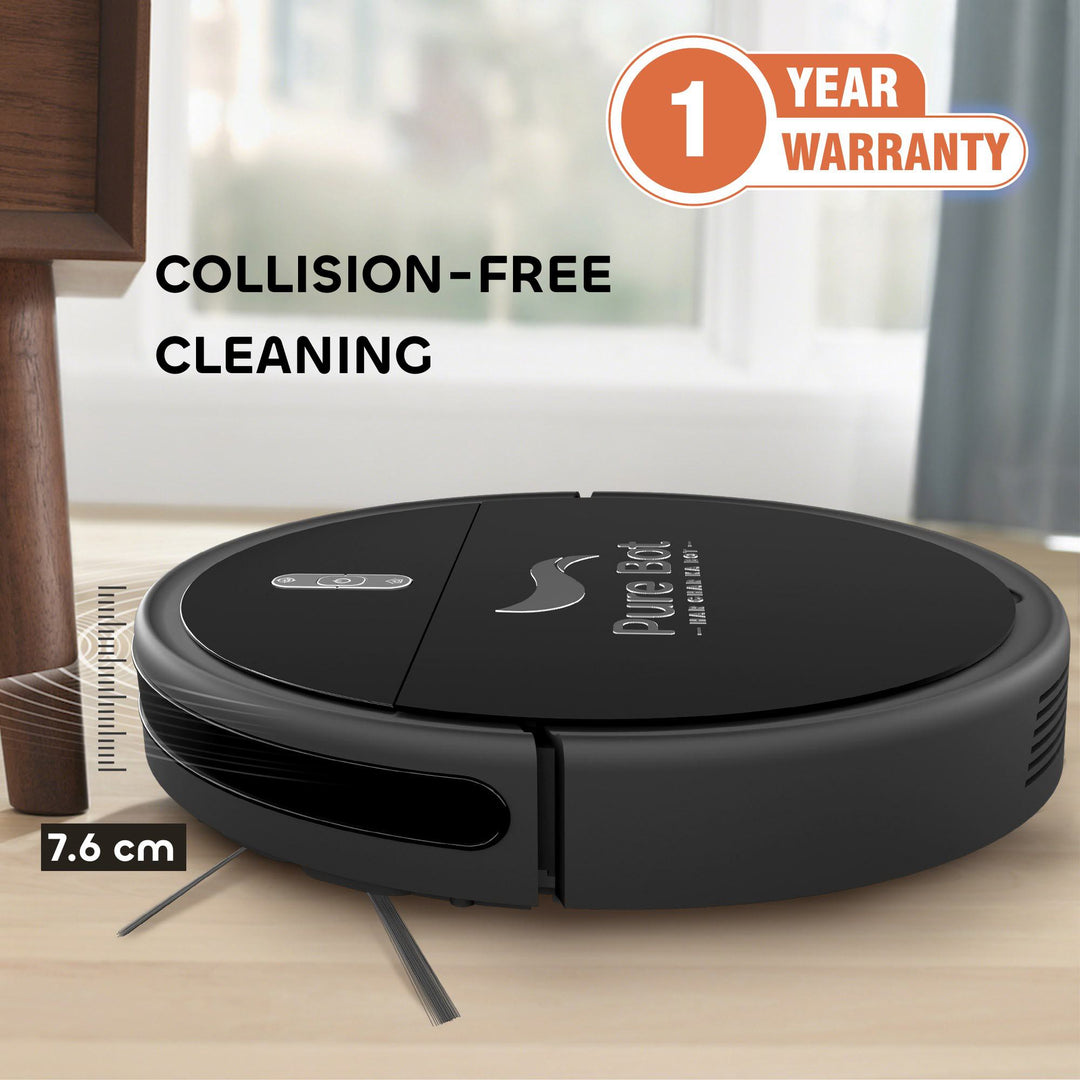 L1, 2-in-1 Automatic Robot Vacuum and Mop Cleaner, 3000 Pa Suction, 2600 mAh Self Charging Battery, Up to 130 Mins of Battery Life, Smart Navigation, App, Alexa & Google Enabled, Black