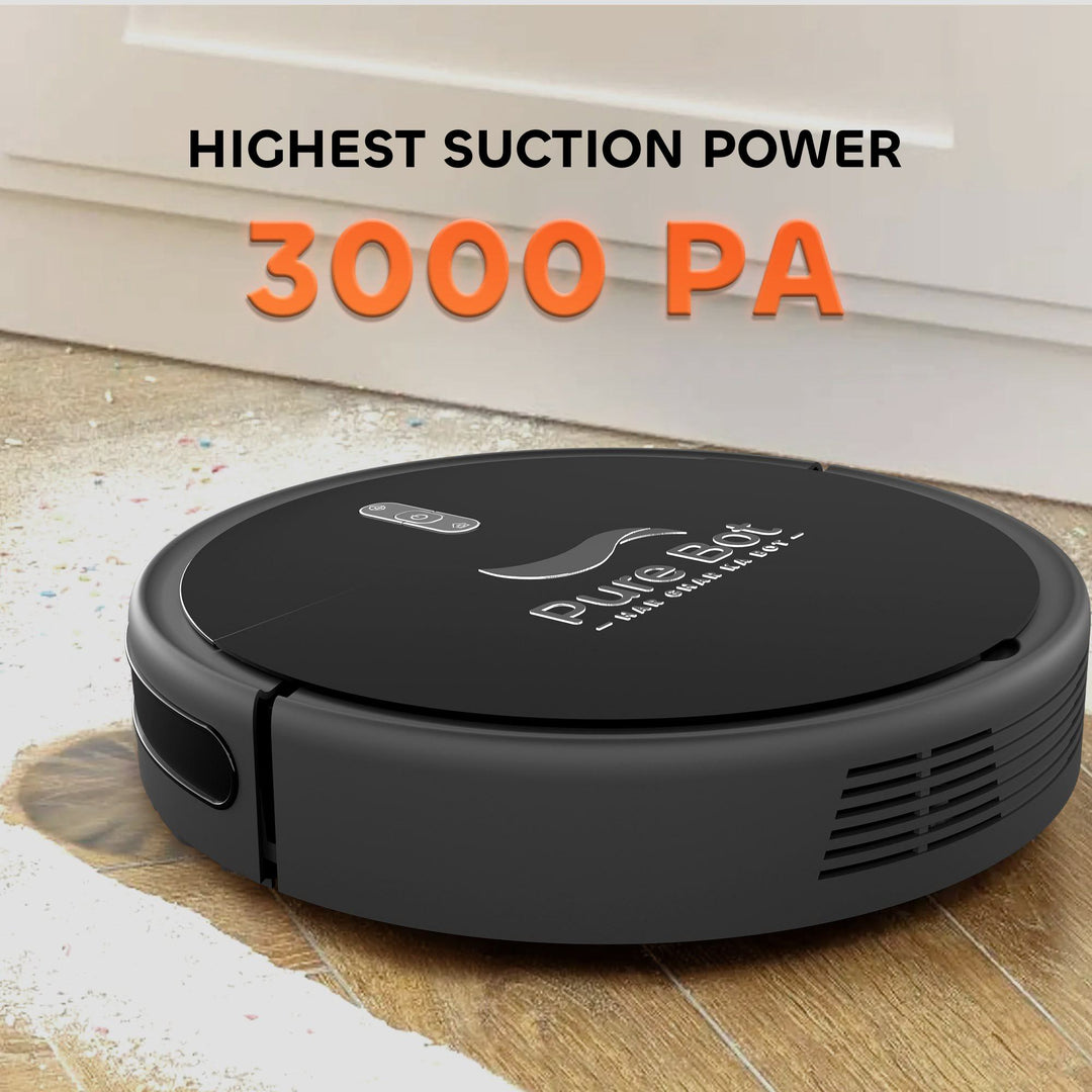 L1, 2-in-1 Automatic Robot Vacuum and Mop Cleaner, 3000 Pa Suction, 2600 mAh Self Charging Battery, Up to 130 Mins of Battery Life, Smart Navigation, App, Alexa & Google Enabled, Black